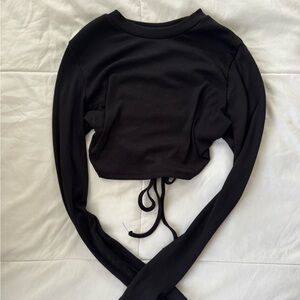 SHEIN Black Long Sleeve Crop Top